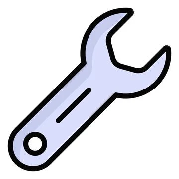 Spanner colored line icon, colored line vector design Stock Illustration