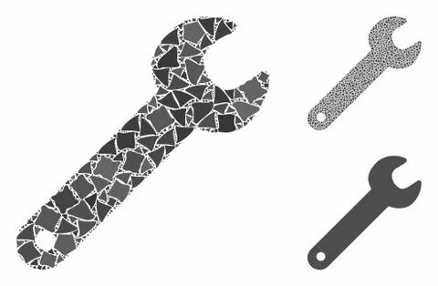Spanner Composition Icon of Humpy Elements Stock Illustration