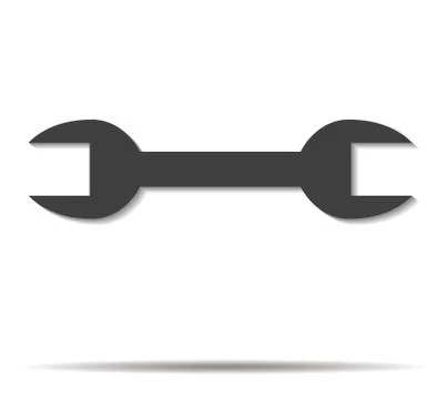 Spanner double shadow icon vector 스톡 일러스트