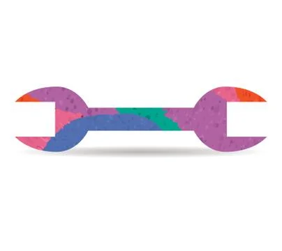 Spanner drawn painted icon vector イラスト素材