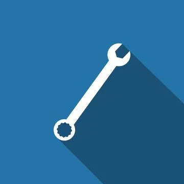 Spanner flat icon with long shadow. Vector Illustration Stock Illustration