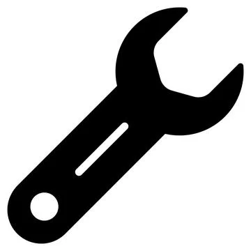 Spanner glyph icon, glyph vector design Illustrazione stock