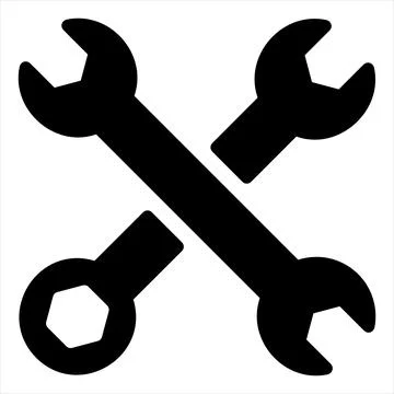 Spanner glyph icon vector illustration isolated on white background Stock Illustration