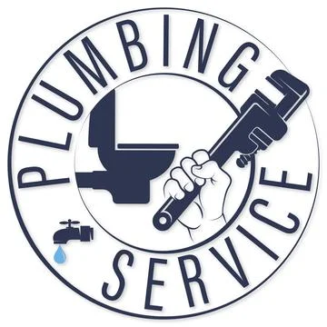 Spanner in hand plumbing, installing symbol toilet and bathroom Illustrazione stock