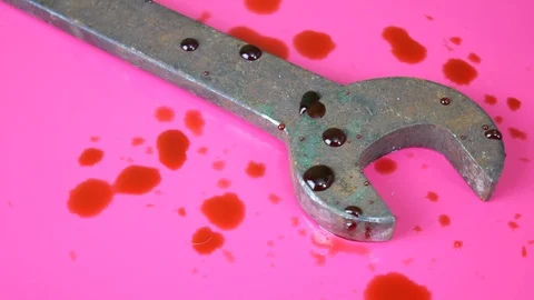 Spanner Horror Themed Rotating Object Stock Footage 127924009
