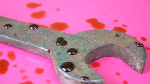 Spanner Horror Themed Rotating Object Stock Footage 127924078