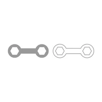 Spanner icon. Grey set . Stock Illustration