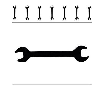 Spanner Icon isolated on  white background. Vector Illustration Stock Illustration