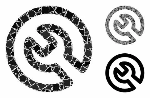 Spanner install Composition Icon of Abrupt Elements Stock Illustration