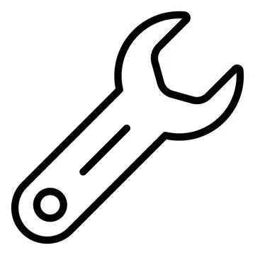 Spanner line icon, black out line vector design Stock Illustration