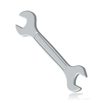 Spanner or wrench, metallic Stock Illustration