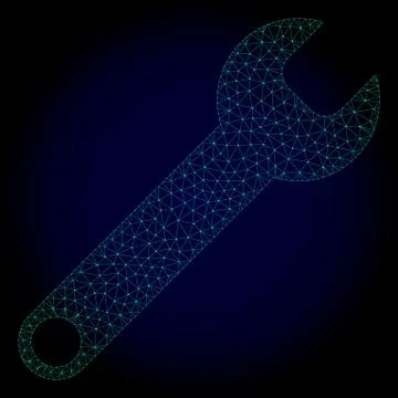 Spanner Polygonal Frame Vector Mesh Illustration Stock Illustration