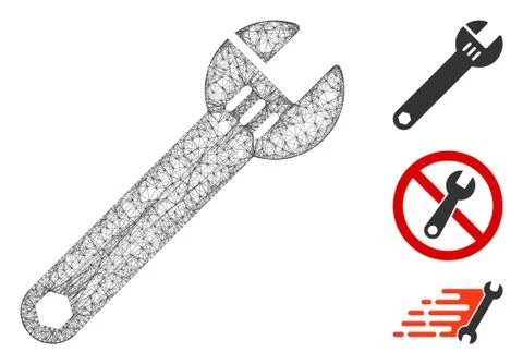Spanner Polygonal Web Vector Mesh Illustration Stock Illustration