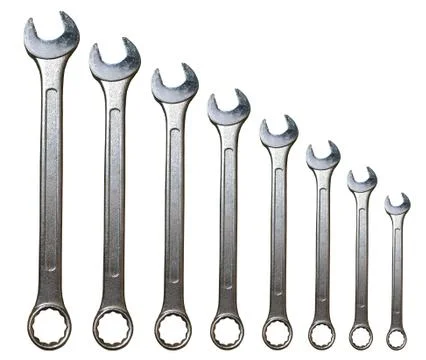 Spanner Set Isolated Stock Photos