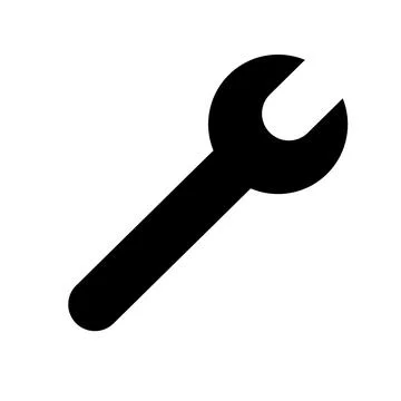 Spanner silhouette icon. Setting and tool icon. Vector. Illustrazione stock