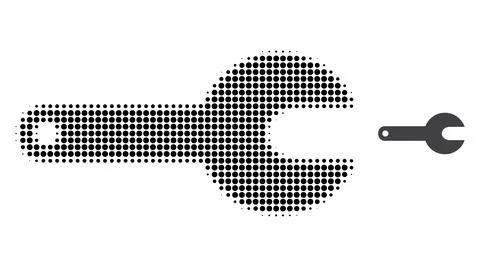 Spanner Tool Halftone Dotted Icon Illustrazione stock