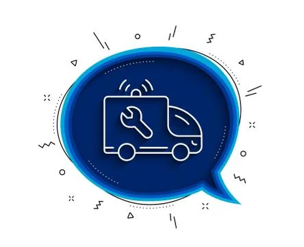 Spanner tool line icon. Car repair service sign. Vector Stockillustratie