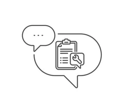 Spanner tool line icon. Repair service checklist sign. Vector イラスト素材
