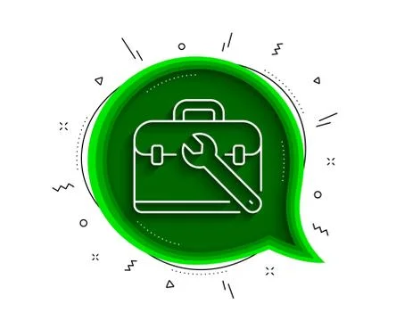 Spanner tool line icon. Repair tool case sign. Vector Stockillustratie