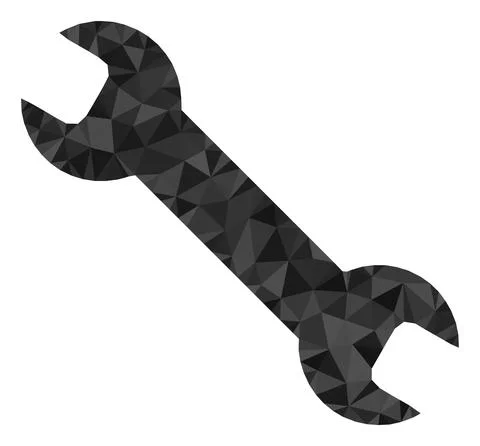 Spanner Tool Triangle Filled Icon Stock Illustration