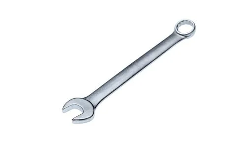 Spanner wrench isolated on white background, mechanic hand tool. Stock Photos