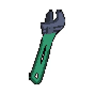 Spanner wrench pixel art vector illustration Stock Illustration