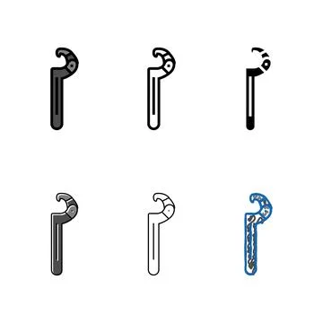 Spanner wrench tool color set icon vector Illustrazione stock
