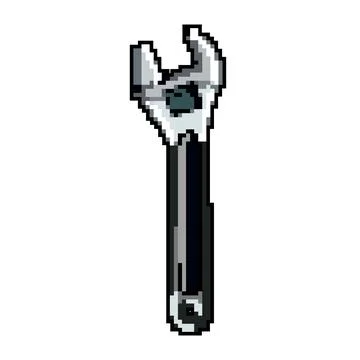 Spanner wrench tool game pixel art vector illustration イラスト素材
