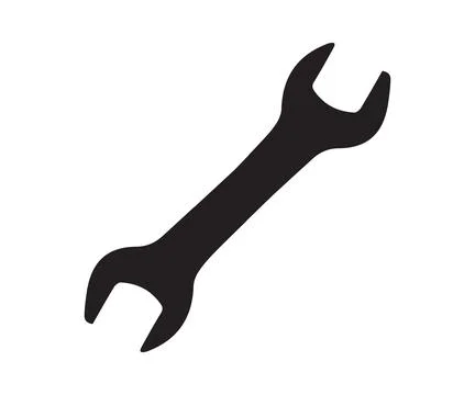 Spanner Wrench Tool Vector Icon Stock Illustration