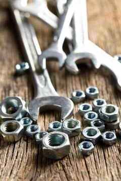 Spanners and nuts Stock Photos