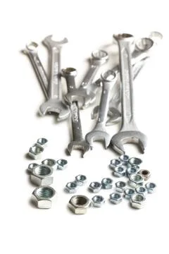 Spanners and nuts Stock Photos