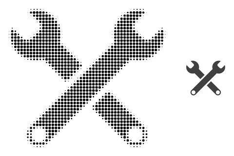 Spanners Halftone Dot Icon Illustrazione stock
