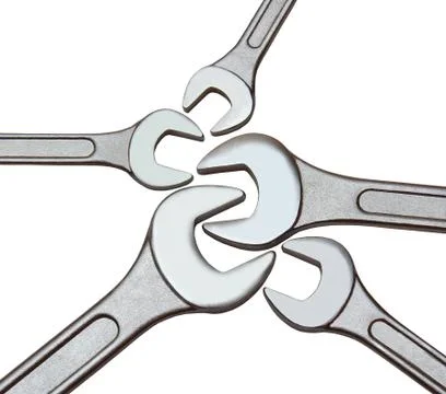 Spanners isolated on white background Stock Photos