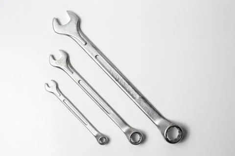 Spanners on White Background Foto stock