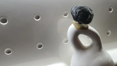 Spanning and zoom the art of statue with white background and down light Stock Footage 213067201