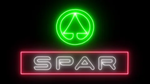 Spar Logo With Neon Lights Stock Footage 105244318