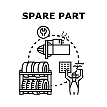 Spare part auto service maintenance concept Stock Illustration