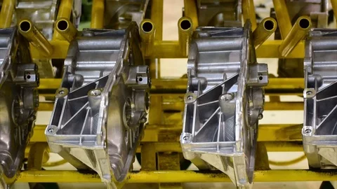 Spare parts for car engine Stock Footage 73290350