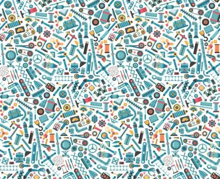 Spare parts seamless pattern Stock Illustration