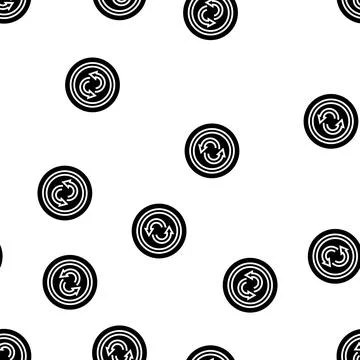 Spare tires glyph seamless pattern Stock Illustration
