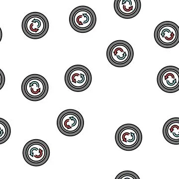Spare tires vector seamless pattern Stock Illustration
