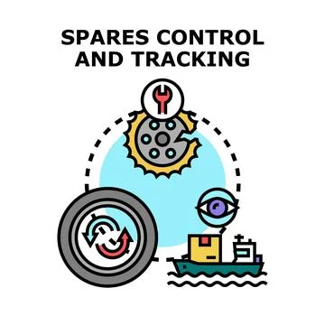 Spares control and tracking logistics management system Stock Illustration