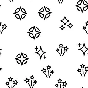 Spark And Sparkle Star Vector Seamless Pattern Illustrazione stock