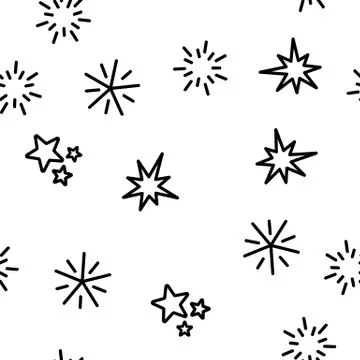 Spark And Sparkle Star Vector Seamless Pattern Illustrazione stock