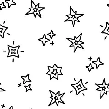Spark And Sparkle Star Vector Seamless Pattern Illustrazione stock