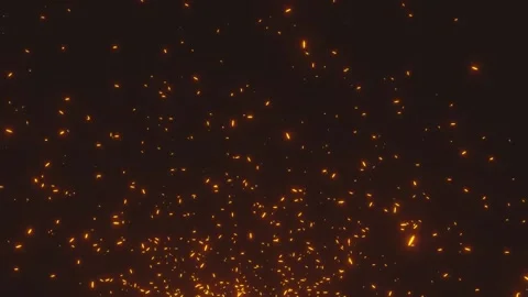 SPARK  Burning Hot Bonfire Fire Sparks On A Dark Background. Fire Sparks Stock Footage 158602300