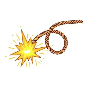 Spark dynamite fuse cartoon vector illustration Illustrazione stock