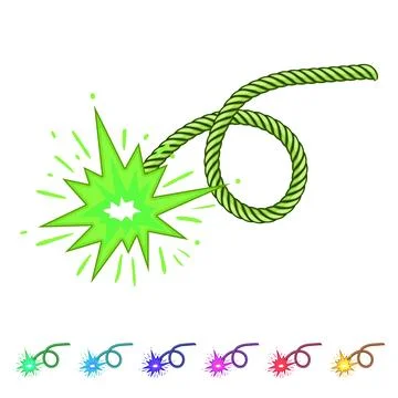 Spark dynamite fuse cartoon vector graphic Stock Illustration