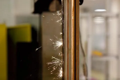 Spark eroding process Stock Photos