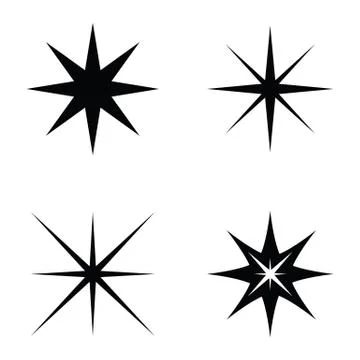 Spark icon set Illustrazione stock